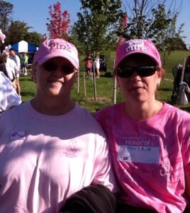 Darlene and her daughter Lynn at a cancer event. 